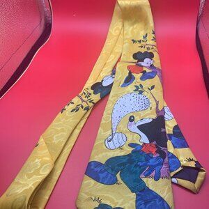 Vintage Royal Gold Men’s Mickey & Minnie Tie